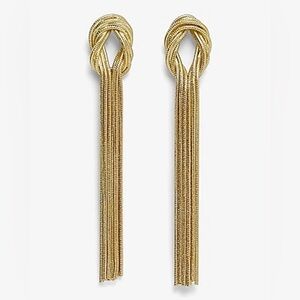 Express Gold Knot Tassel Earrings